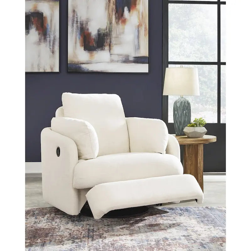 Fauteuil inclinable pivotant et coulissant en tissu haute performance facile à nettoyer pour salon contemporain