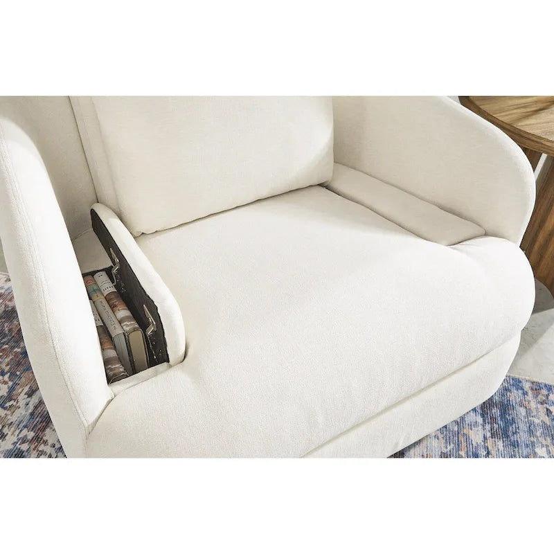 Fauteuil inclinable pivotant et coulissant en tissu haute performance facile à nettoyer pour salon contemporain