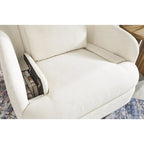 Fauteuil inclinable pivotant et coulissant en tissu haute performance facile à nettoyer pour salon contemporain