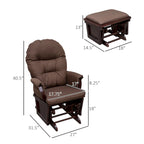 Fauteuil à bascule de puériculture avec pouf, assise rembourrée épaisse