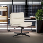Chaise de bureau sans roulettes en cuir synthétique sans accoudoirs