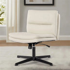 Chaise de bureau sans roulettes en cuir synthétique sans accoudoirs