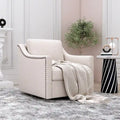 Fauteuil pivotant à 360 degrés Ergonomique Tissu coton-lin Soutien dorsal supérieur