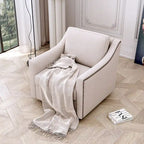 Fauteuil pivotant à 360 degrés Ergonomique Tissu coton-lin Soutien dorsal supérieur