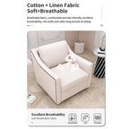 Fauteuil pivotant à 360 degrés Ergonomique Tissu coton-lin Soutien dorsal supérieur