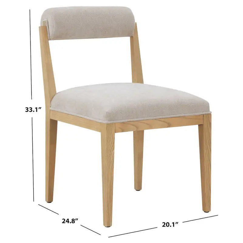 Chaise de salle à manger Rolled Back, 50,8 cm, contreplaqué de frêne, taupe, naturel, design élégant