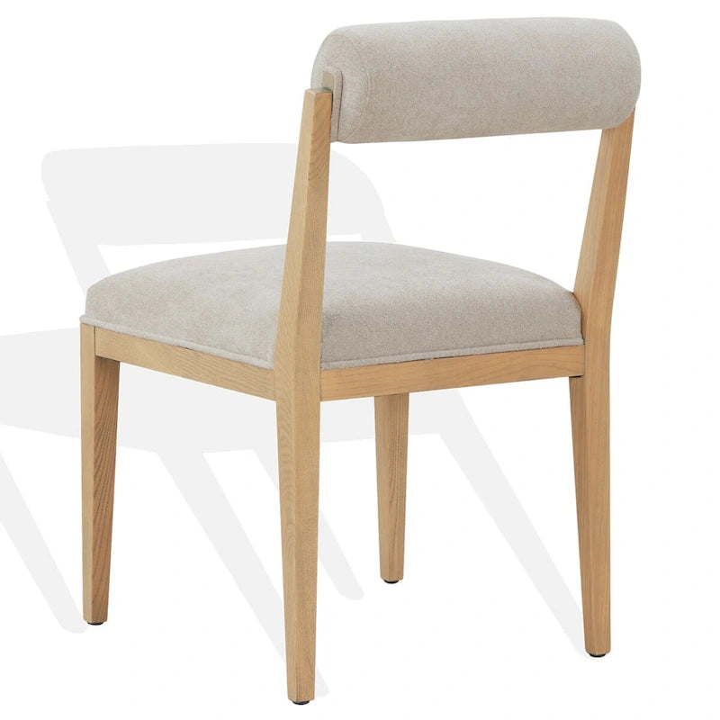 Chaise de salle à manger Rolled Back, 50,8 cm, contreplaqué de frêne, taupe, naturel, design élégant