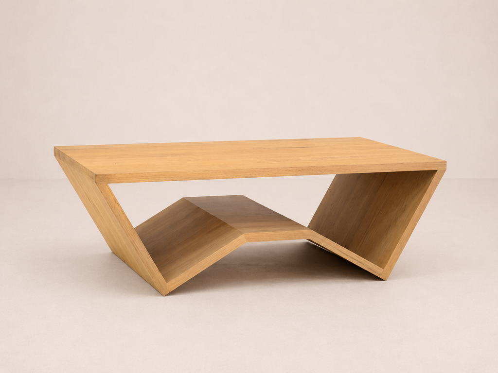 Table basse en chêne du milieu du siècle