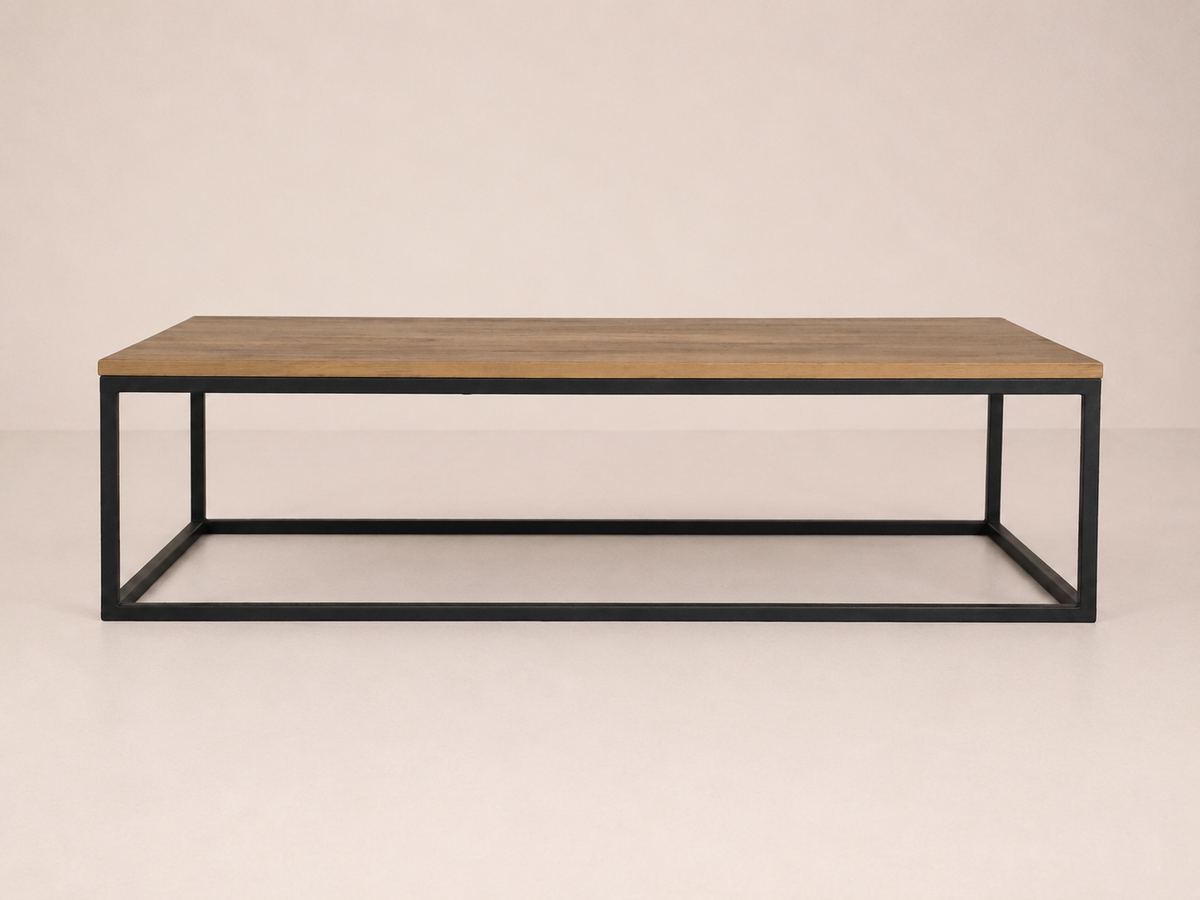 Table basse acier et chêne 1200