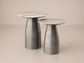 Ensemble de tables d'appoint en marbre et acier