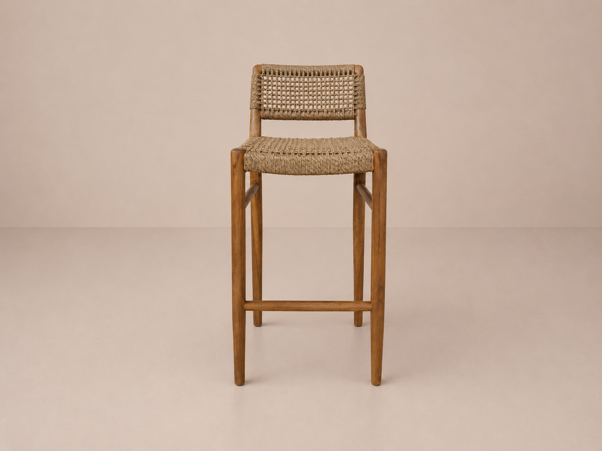 Chaise de comptoir/bar en teck