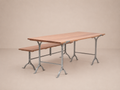 Table tréteaux bois et acier