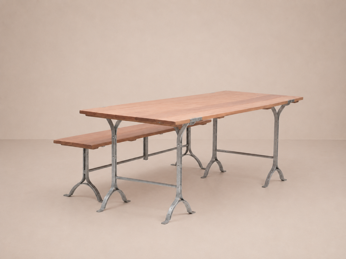 Table tréteaux bois et acier