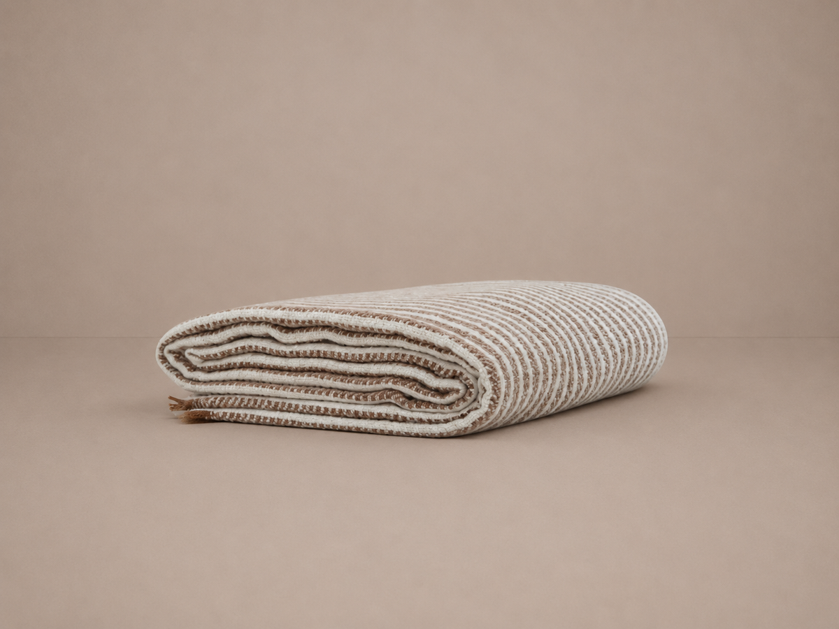 Jeté en tricot de coton