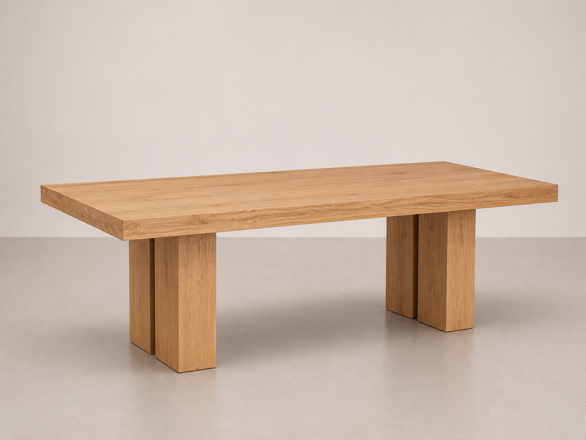 Table à manger en chêne avec plateau massif