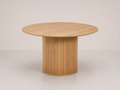 Table à manger ronde en chêne cannelé