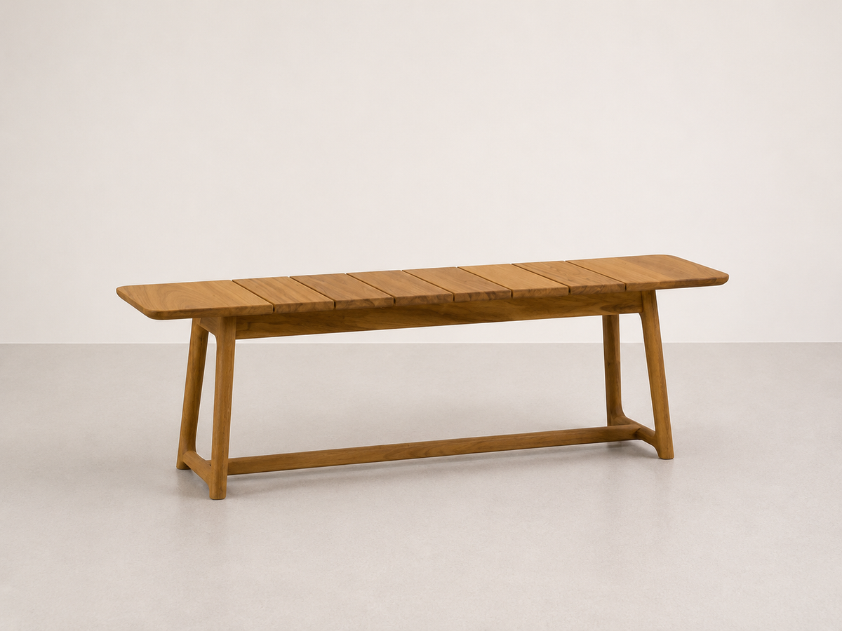 Banc de patio en bois d'iroko