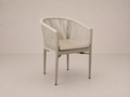 Chaise de salle à manger d'extérieur avec corde et coussin en mousse