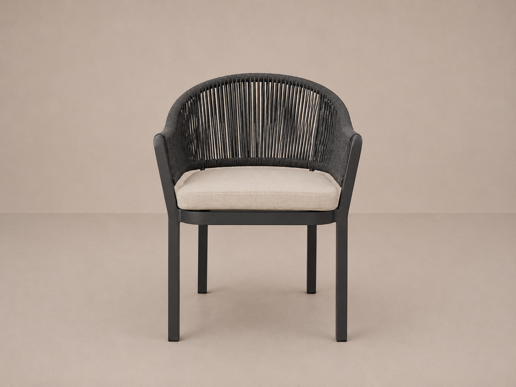 Chaise d'extérieur avec corde et coussin