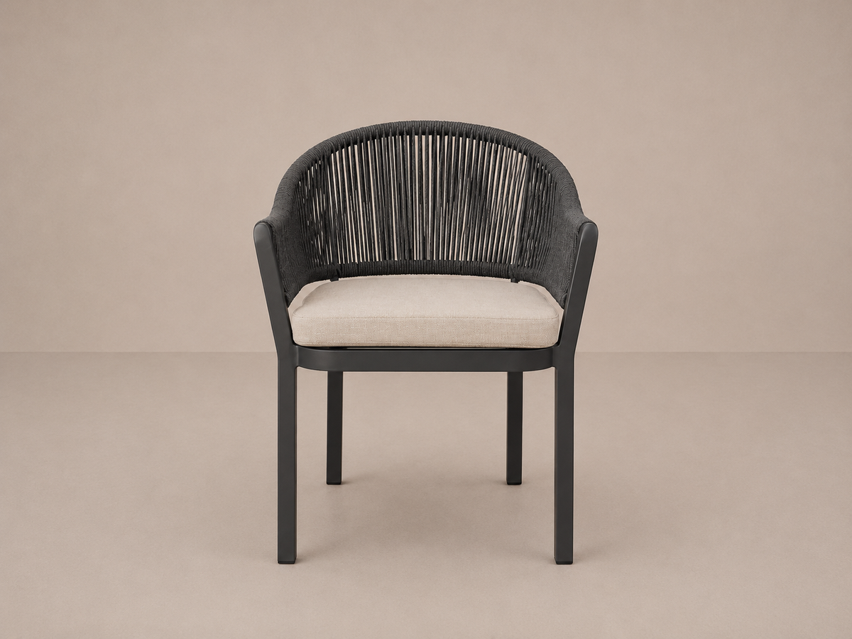 Chaise d'extérieur avec corde et coussin