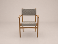 Chaise de salle à manger en teck avec corde