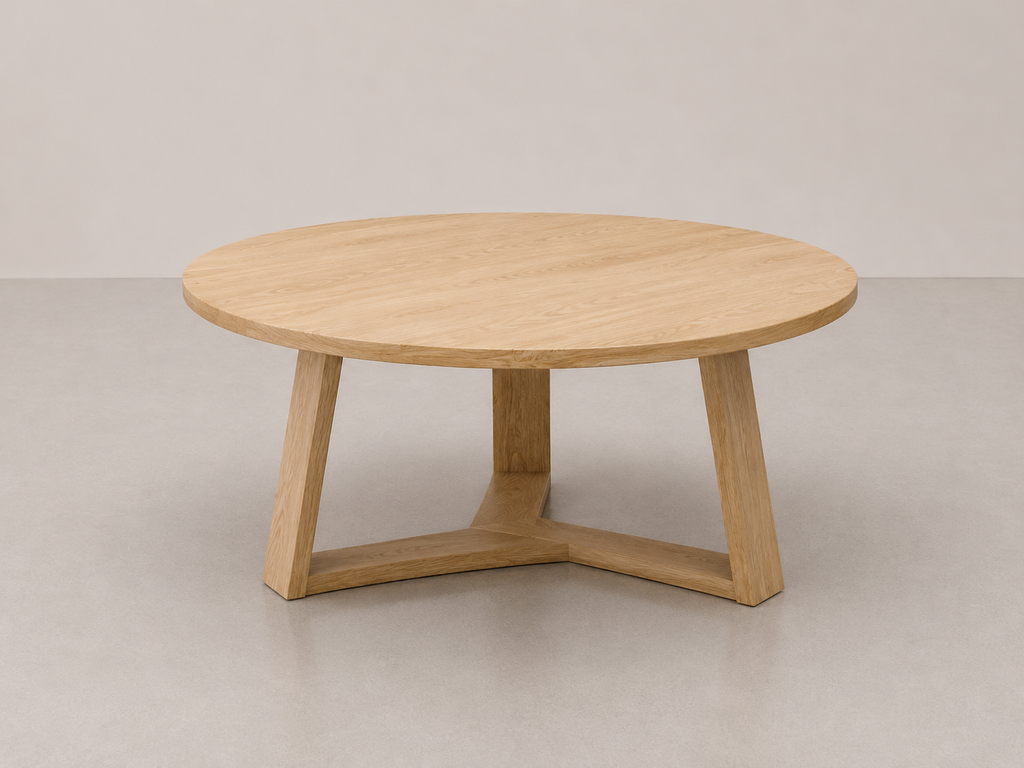 Lot de tables basses trépied en chêne