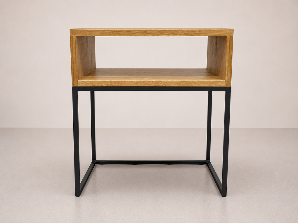 Table d'appoint en acier et chêne