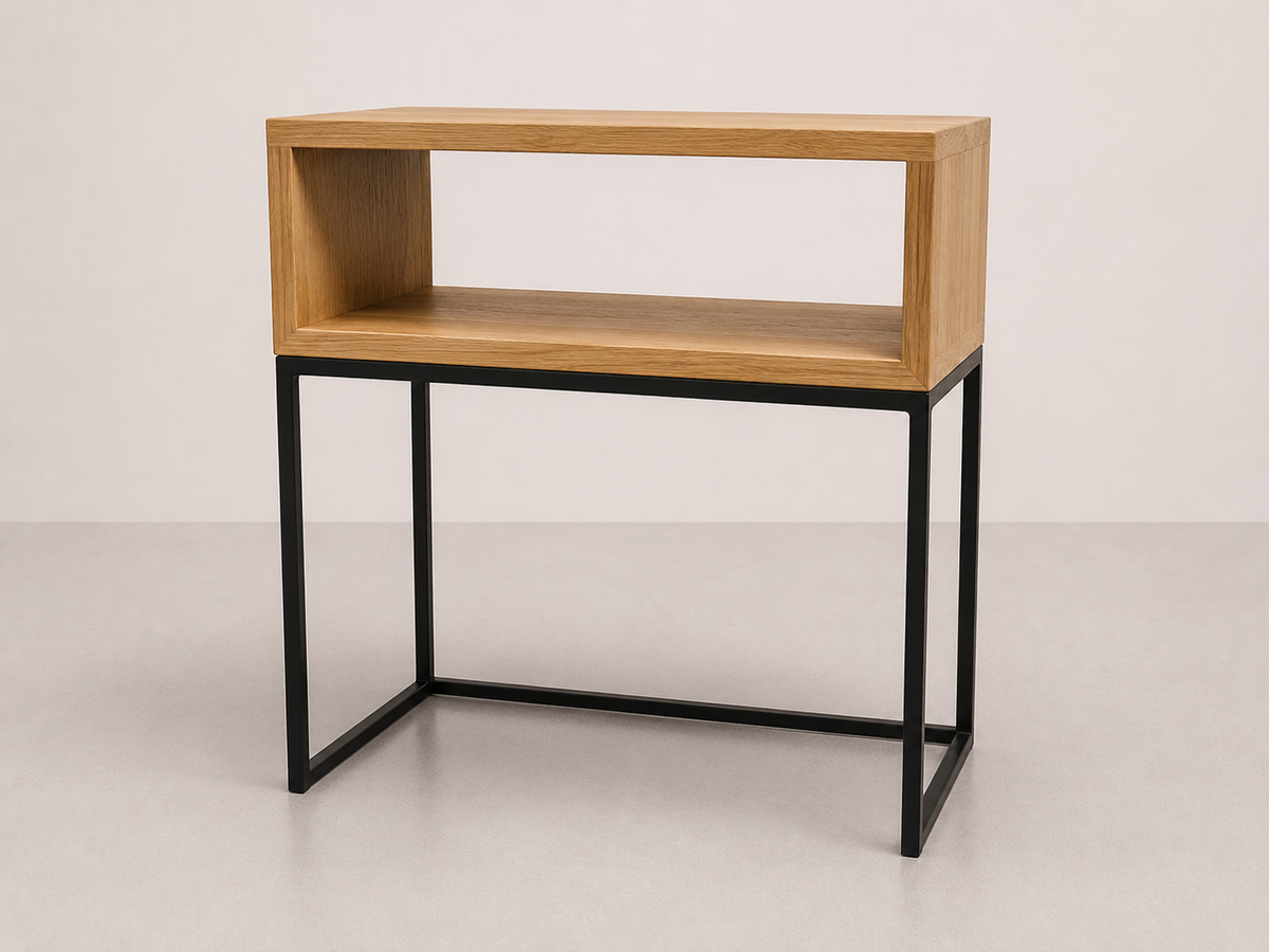 Table d'appoint en acier et chêne
