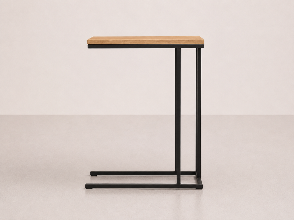 Table pour ordinateur portable acier et chêne