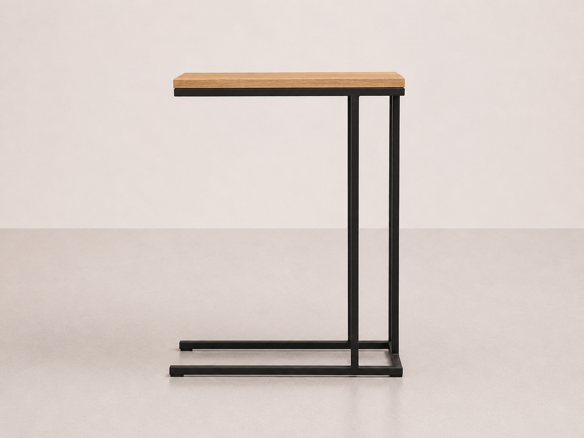 Table pour ordinateur portable acier et chêne