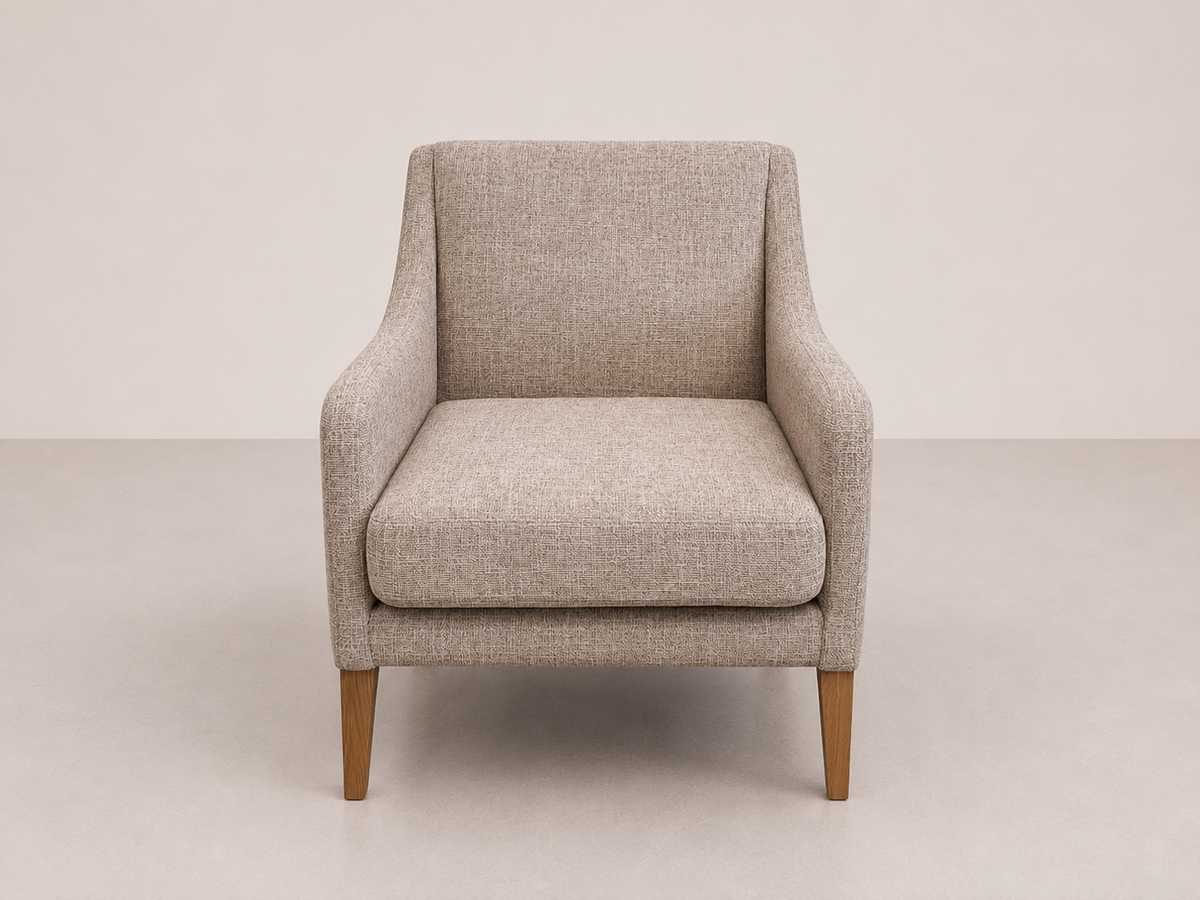 Fauteuil d'appoint avec accoudoirs incurvés