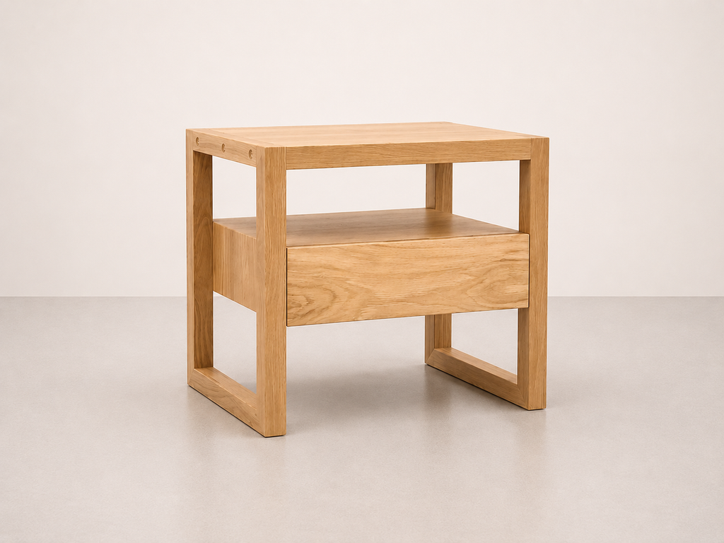 Table de chevet rustique en chêne