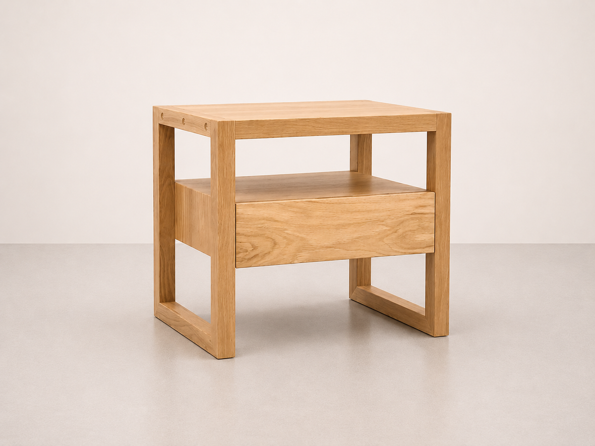Table de chevet rustique en chêne