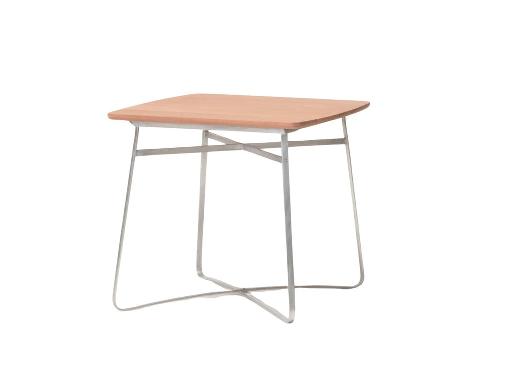 Table carrée en bois et acier