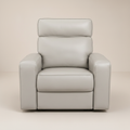 Gray Leather Recliner Front View